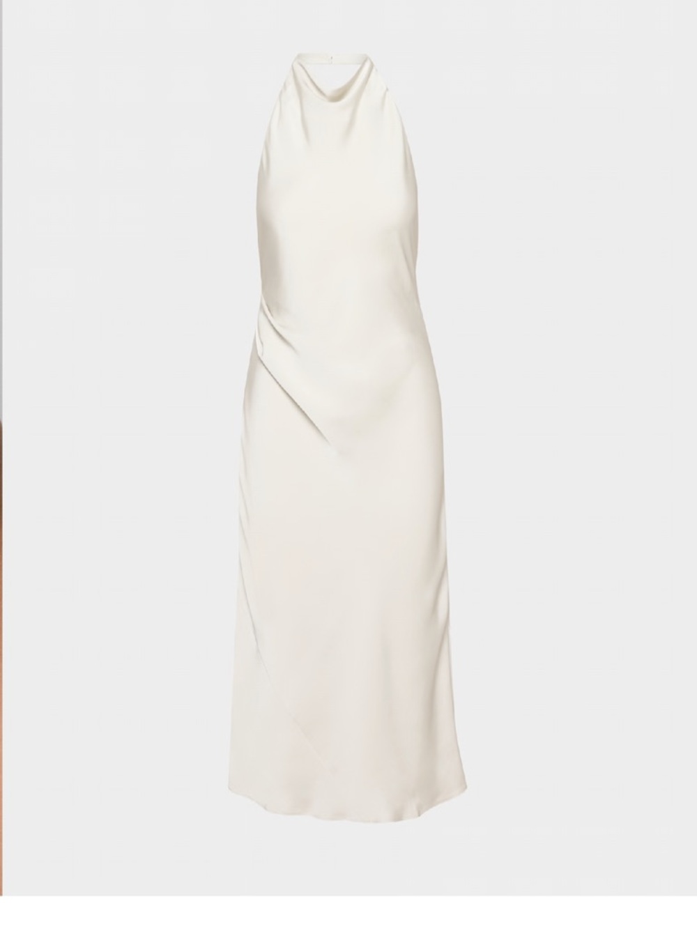Sleeveless white Halter Dress with Open Back